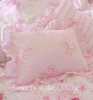 RACHEL ASHWELL SHABBY CHIC CORSAGE PINK RUFFLED PILLOW SHAMS